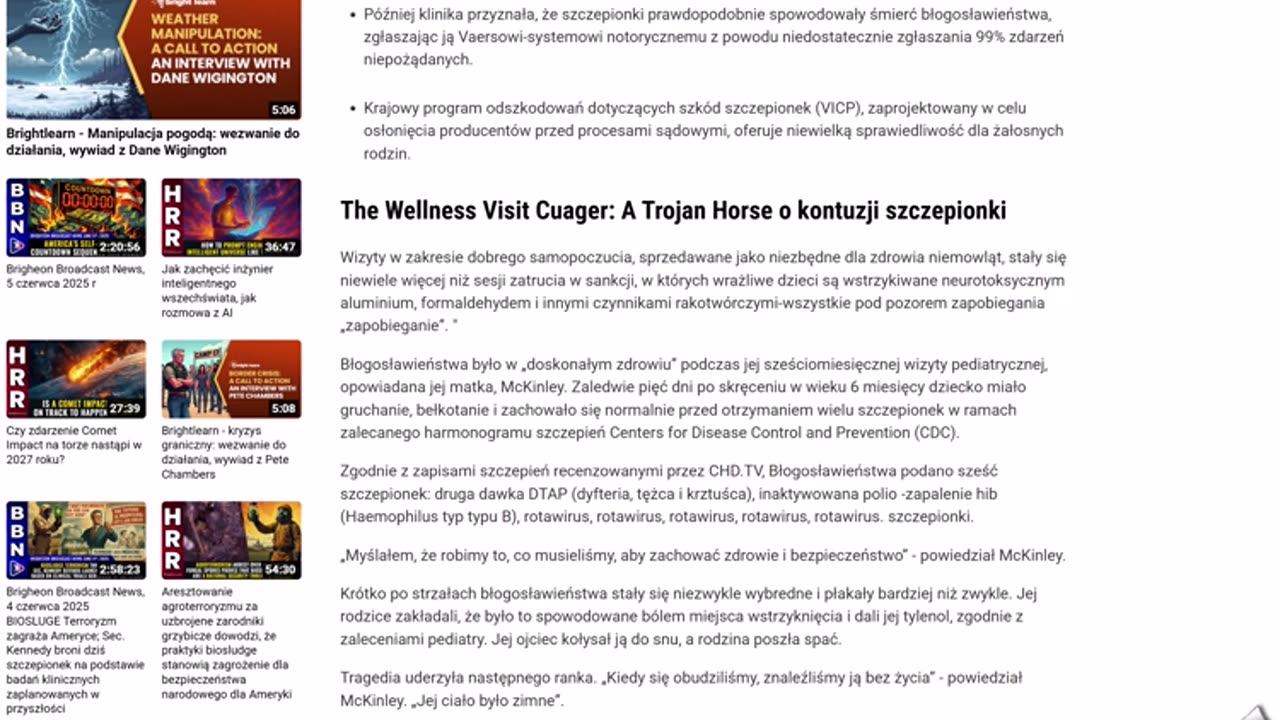 6-miesięczne dziecko umiera zaledwie w kilka godzin po przyjęciu szczepionek...