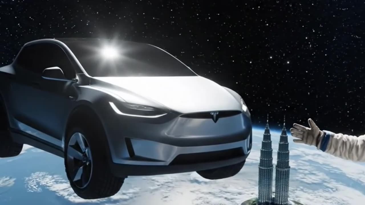 #Tesla #Cybertruck Floating beside #Space Station #AeroArduino