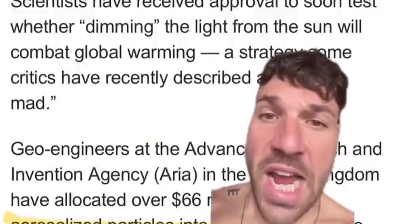 “$66m experiment to dim the sun to combat Global Warming”