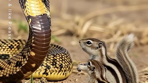 Mother Squirrel Charges the Cobra