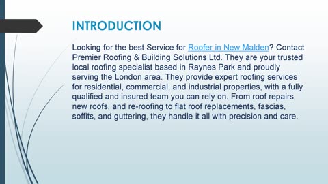 Best Roofer in New Malden
