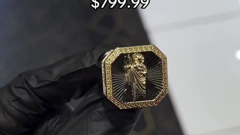 10K Yellow Gold Greek Designed St. Jude Ring