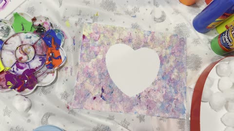 Painting a Heart Canvas: Fun Cotton Ball Painting