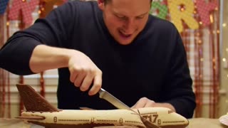 Happy Guy Made #B747 Shaped Chocolate Cake #Aviation #AeroArduino