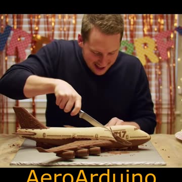 Happy Guy Made #B747 Shaped Chocolate Cake #Aviation #AeroArduino