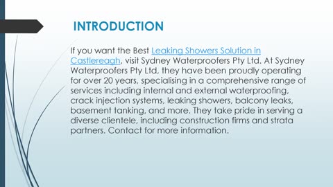 Best Leaking Showers Solution in Castlereagh