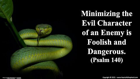 Minimizing the Evil Character of an Enemy is Foolish and Dangerous. (Psalm 140)
