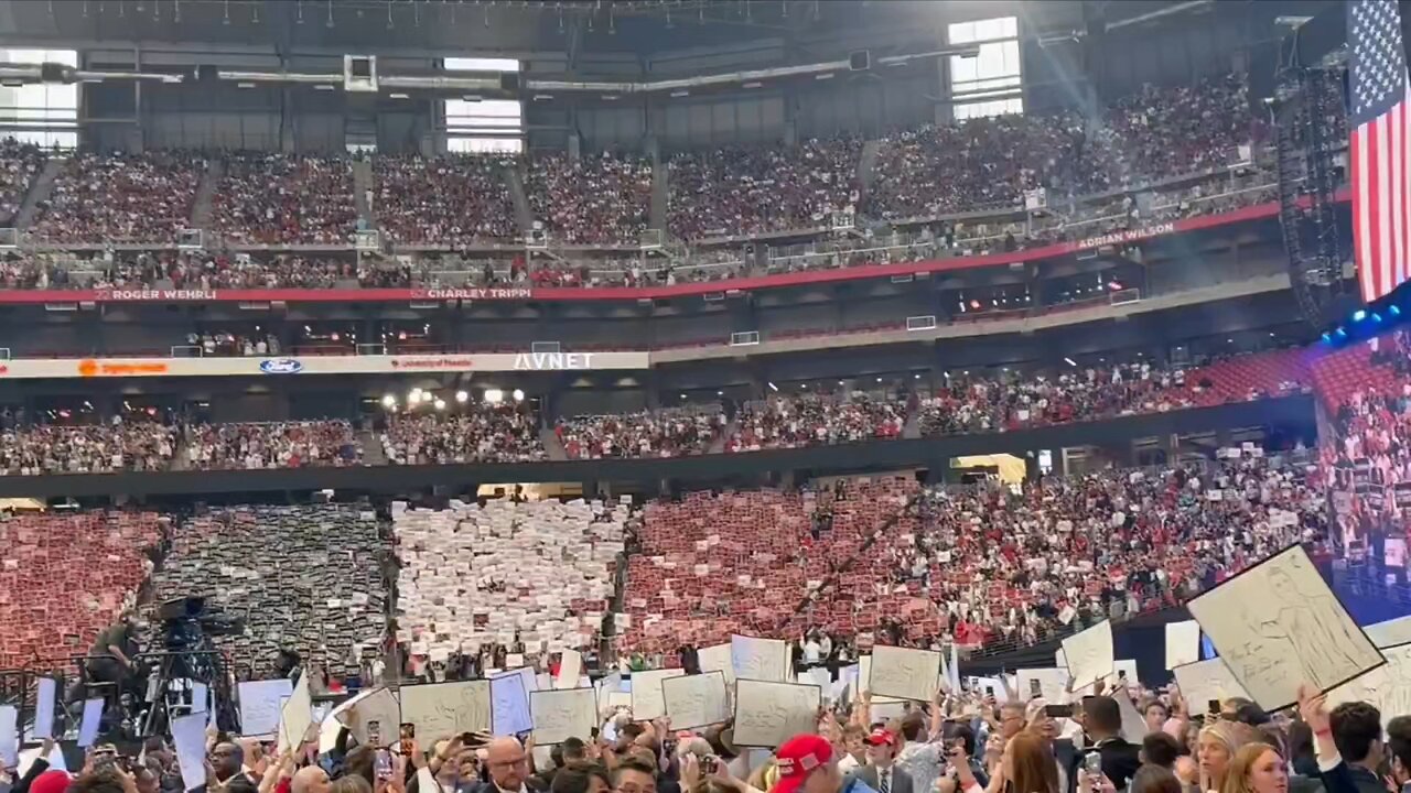 Charlie Kirk's memorial service in Arizona, USA.