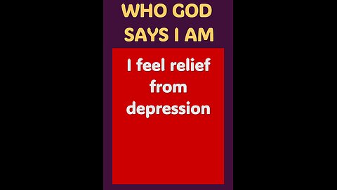 I FEEL RELIEF FROM DEPRESSION #wordofgod #depression #fear #afraid #worry #Jesus #God #power