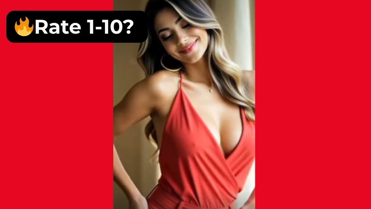 🔥 Rate Her Body in This Tight Red Top & Trousers Set 1-10? 😍 Supermodel 4K