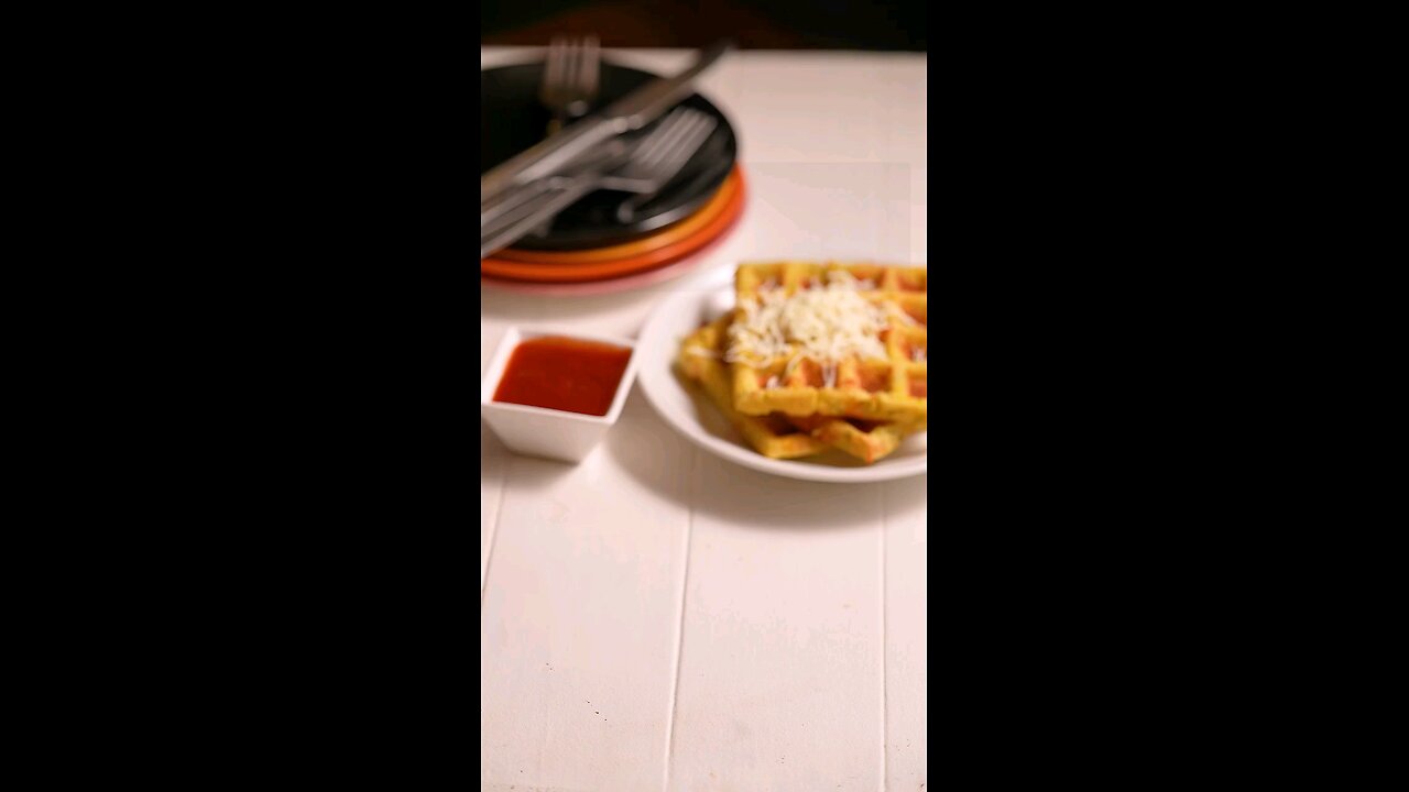 cheesy Corn Rava waffles