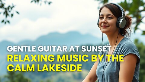 Relaxing Guitar Music by the Lake as the Sun Sets Peacefully