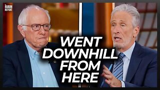Watch Bernie’s Face as ‘Daily Show’s’ Jon Stewart Accidentally Insults Him