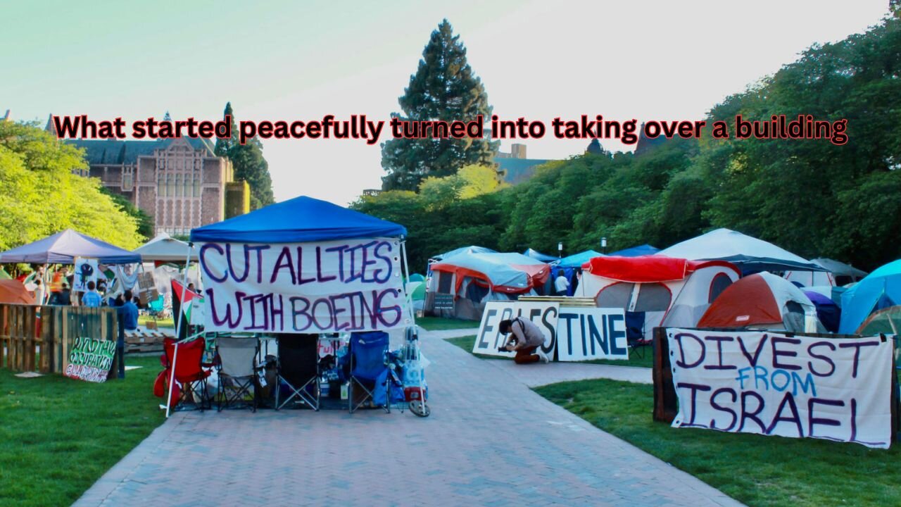 Protesters take over U of Washington building on 5-5-25 and police take it back