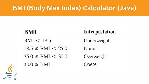 BMI (Body Max Index) Calculator Program | Java