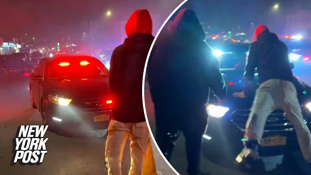Chaos erupts in Queens as mobs of hoodlums attack NYPD vehicles for responding to mayhem