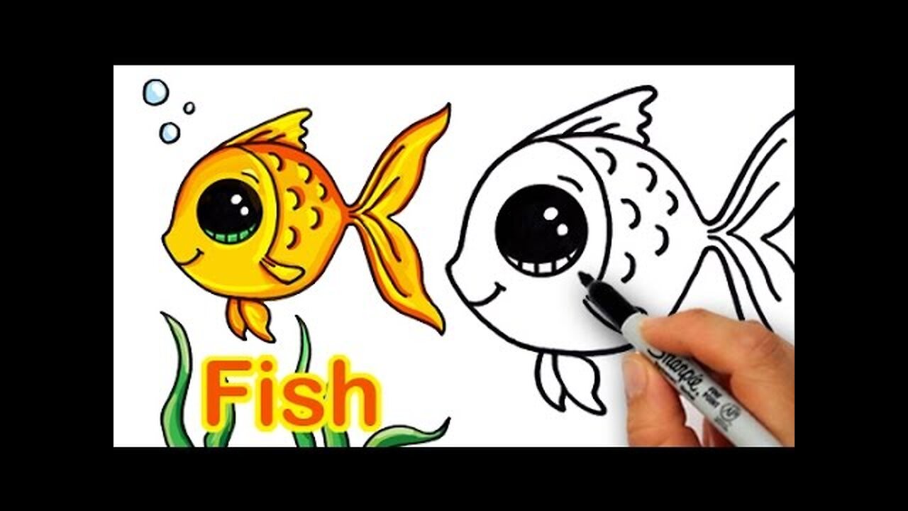 How to Draw a Cartoon Fish Cute and Easy