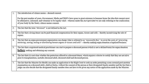 IRELAND - ORGAN HARVESTING ACT 2024 - Read Description