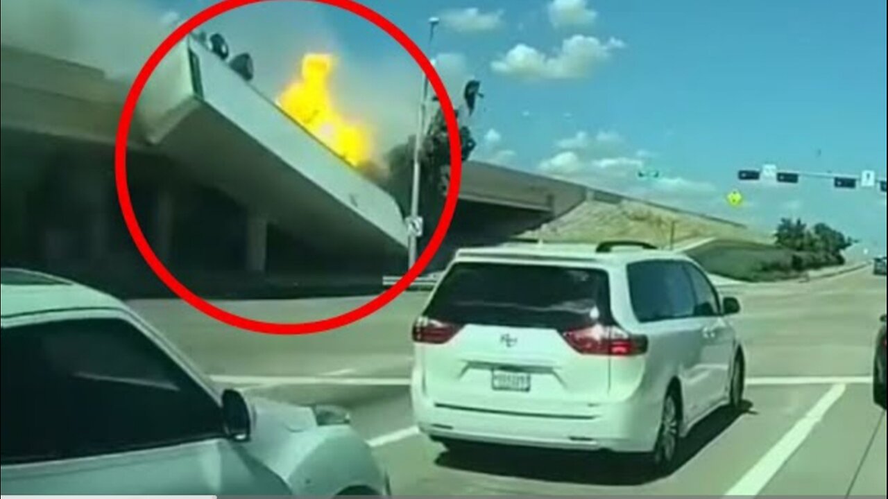18-wheeler flips over barrier; Driver killed in fiery crash