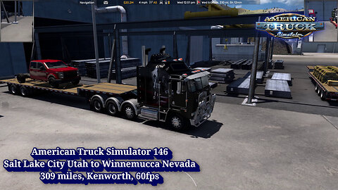 American Truck Simulator 146, Salt Lake City Utah to Winnemucca Nevada, 309 miles, Kenworth, 60fps