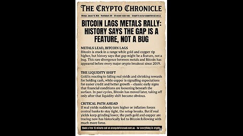 “Metals Are Rallying, Bitcoin Is Lagging – Why That’s Been Bullish Since 2019”