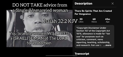 Prophecy Watch / RE: There be spirit created for vengeance / evil-single-women are in GRAVE DANGER!