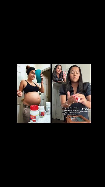 [Wonder what baby daddy's think?] Pregnant Lib Mother's Chugging Tylenol on TikTok - Possibly Poisoning their BABY- in defiance of President Trump warning!