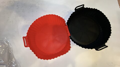 Look at 2 Pack 8 Inch Air Fryer Silicone Basket Liners Reusable Food Grade Pots Oven Baking Tray Mat