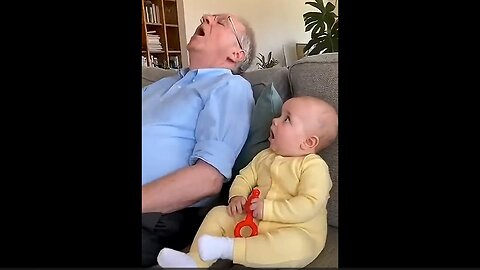 News Break: SWEET INNOCENT BABY tries to SNORE like granda & laughs so hard