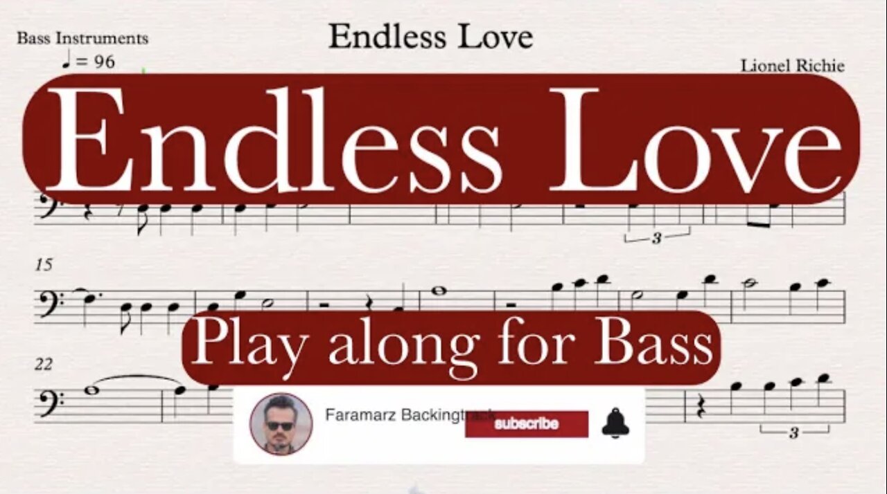 Endless Love - Lionel Richie | Play along for Bass Instruments
