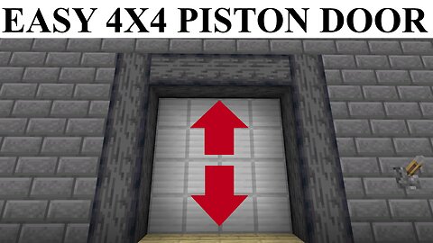 Easy 4x4 Semi Sliding Door For Minecraft Bedrock (Vertical)