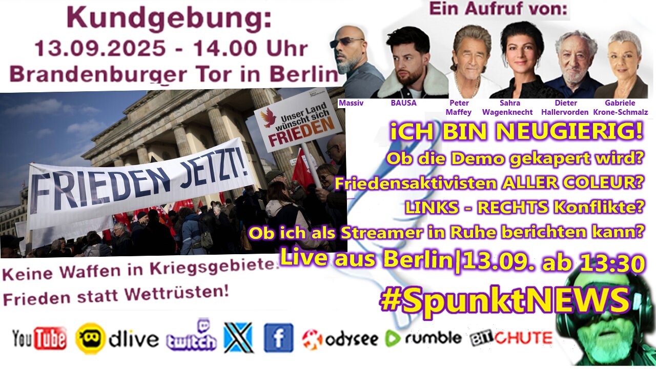 #B1309 #Berlin | #FRIEDENSDEMO #Wagenknecht #Hallervorden #KroneSchmalz #Massiv #Bausa