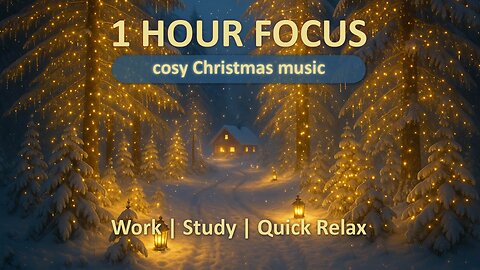 1 Hour Focus – Cozy Christmas Cabin Music for Work, Study & Quick Relax