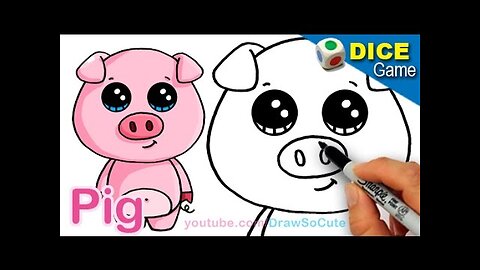 How to Draw a Cartoon Pig Cute and Easy step by step