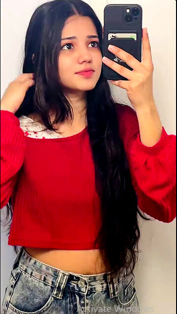 Sri Lankan Cute Girl with Red rose dress dance 💔🔥