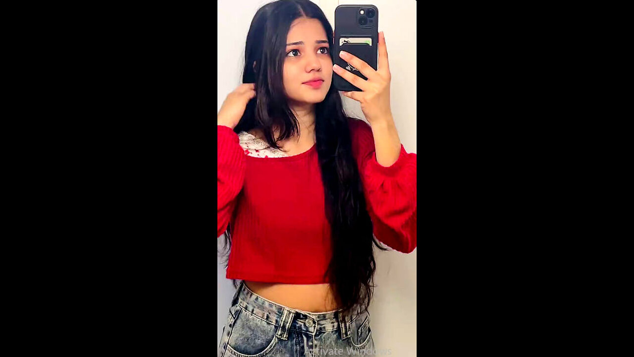 Sri Lankan Cute Girl with Red rose dress dance 💔🔥