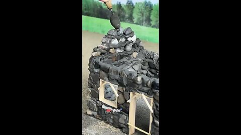 Build a mini house on the stone #vfuho #shorts_#shortsvideo