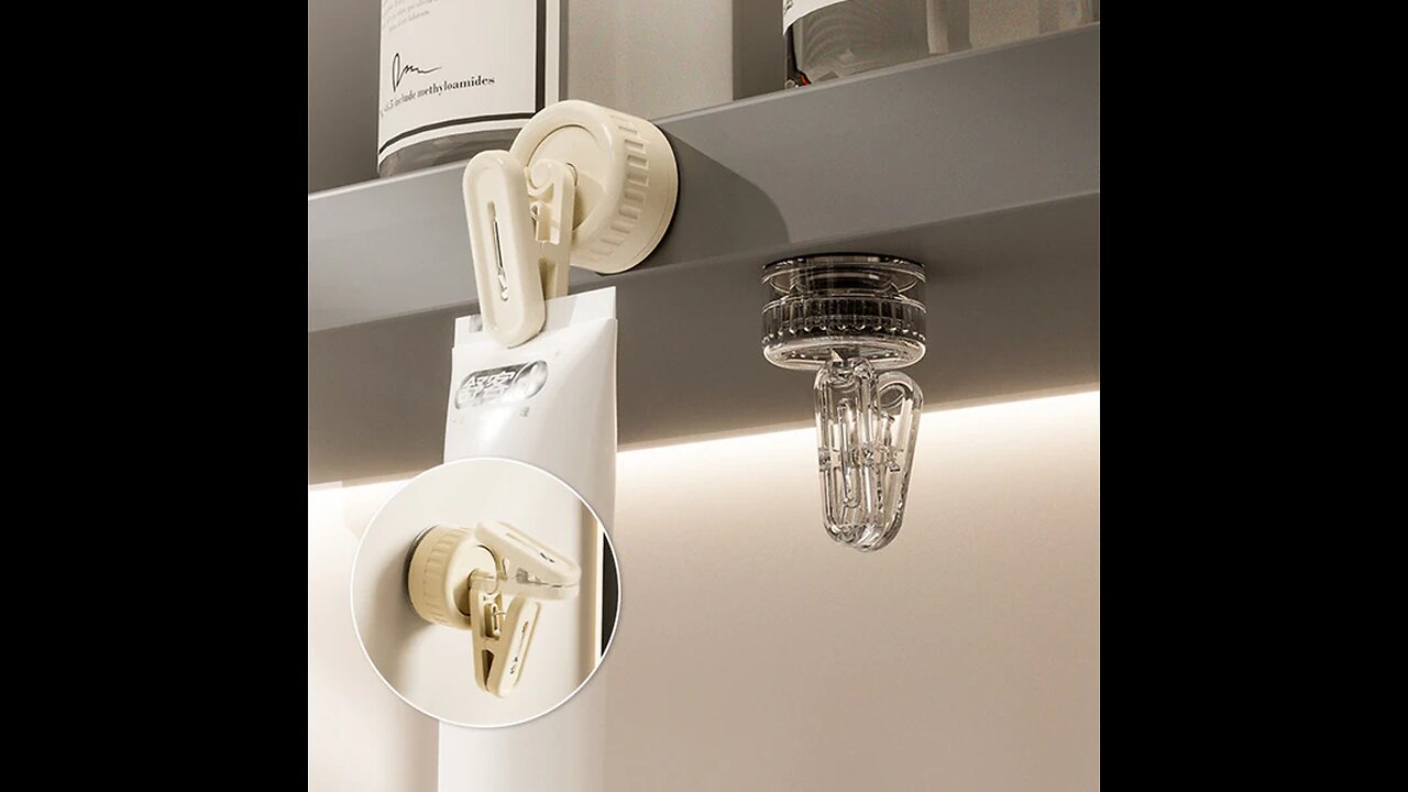 Rotating Suction Cup Storage Clips Hooks