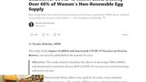 New study, mRNA shots destroy women's fertility!!