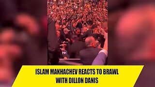 Islam Makhachev reacts to his team JUMPING Dillon Danis at UFC 322