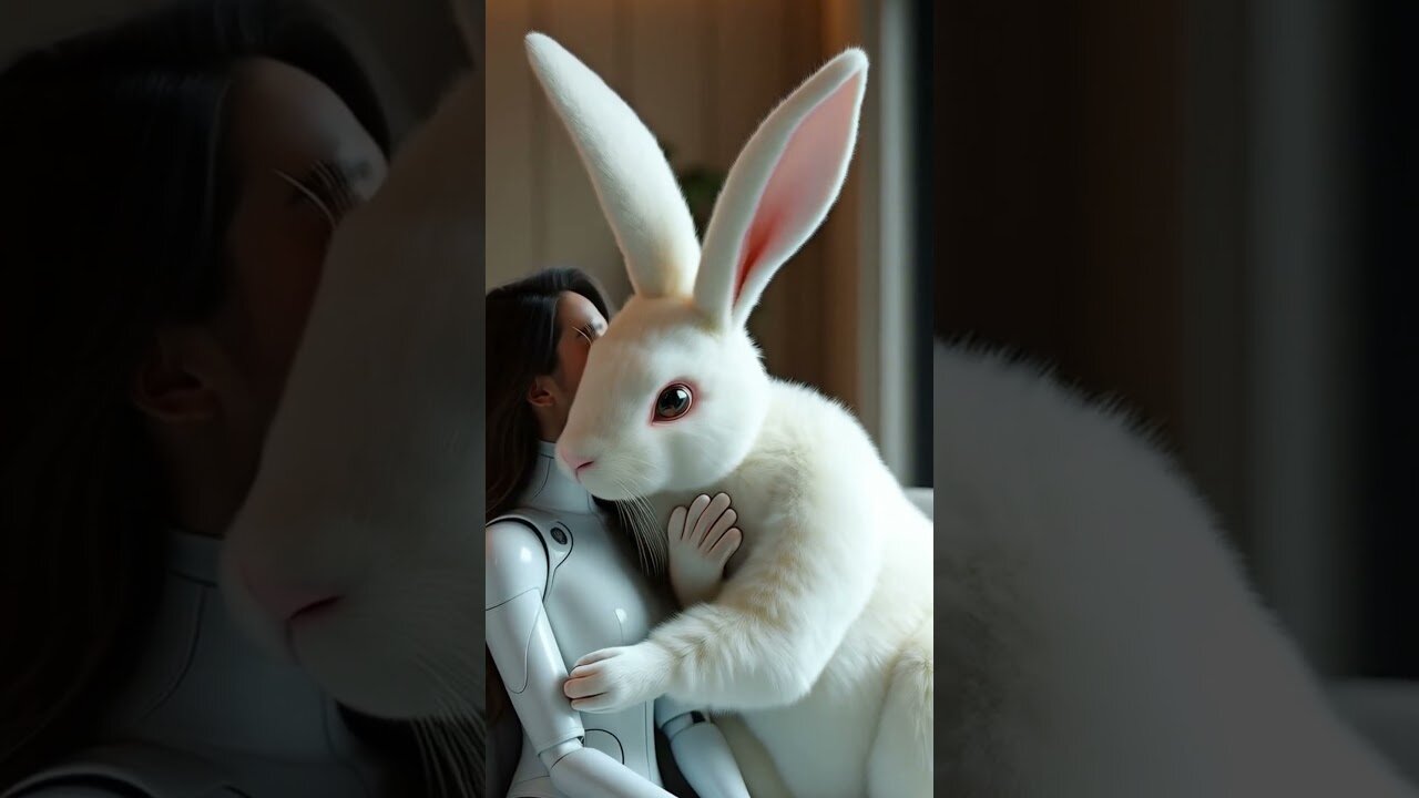 My own pet panda and rabbit #cute#panda #robot #animalintelligence