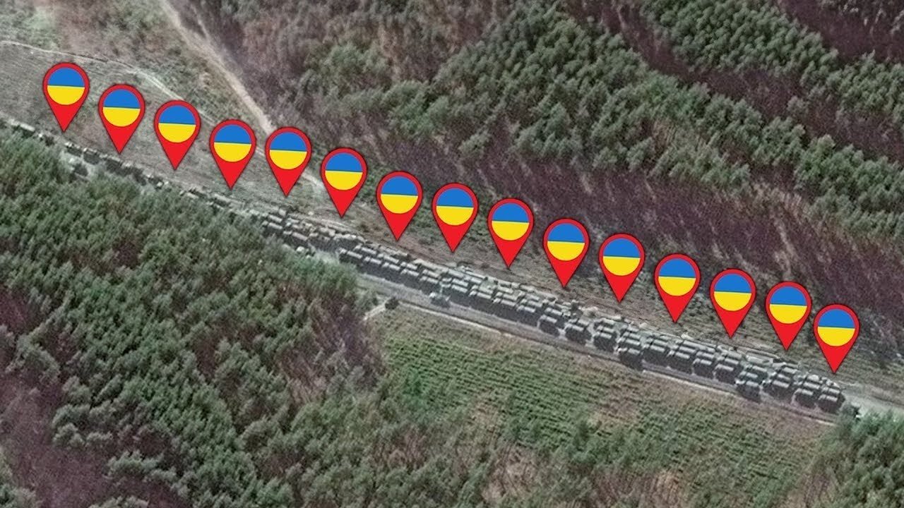 Tense moment: Ukrainian tank column falls into a Russian ambush.