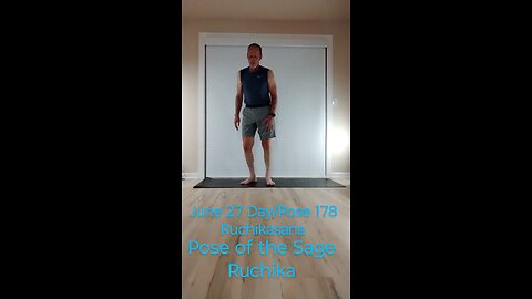 Ruchikasana / Pose of the Sage Ruchika / Standing Forward Fold Foot Behind Head