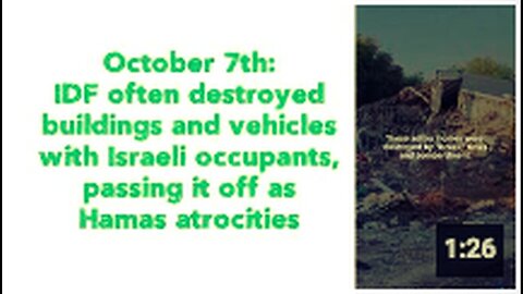 "Regular Destruction of Buildings and Vehicles with Israeli Occupants by IDF"