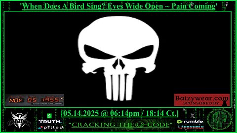 "CRACKING THE Q-CODE" ~ 'When Does A Bird Sing? Eyes Wide Open ~ Pain Coming'