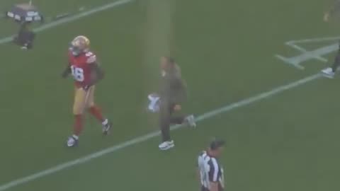 Tatum Bethune is in the blue tent after going down on the previous play