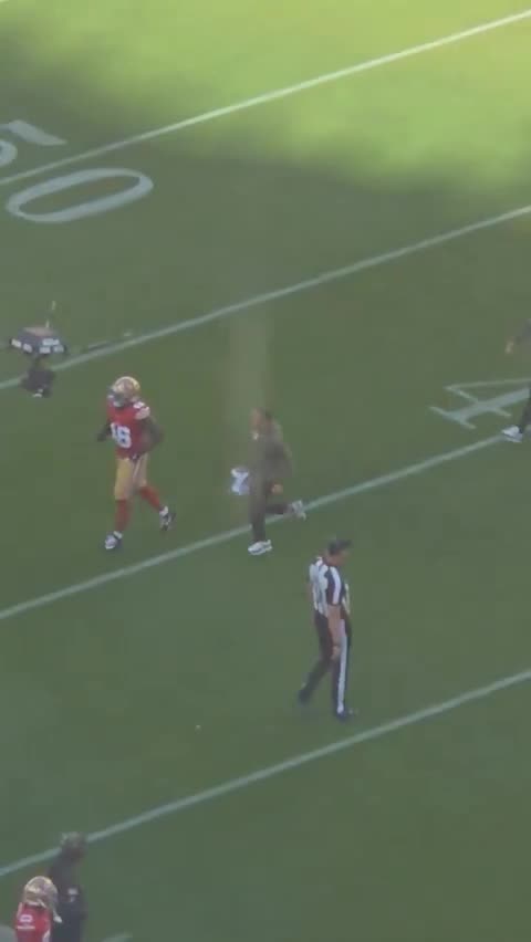 Tatum Bethune is in the blue tent after going down on the previous play