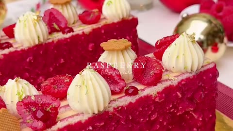 Raspberry lychee rose cake