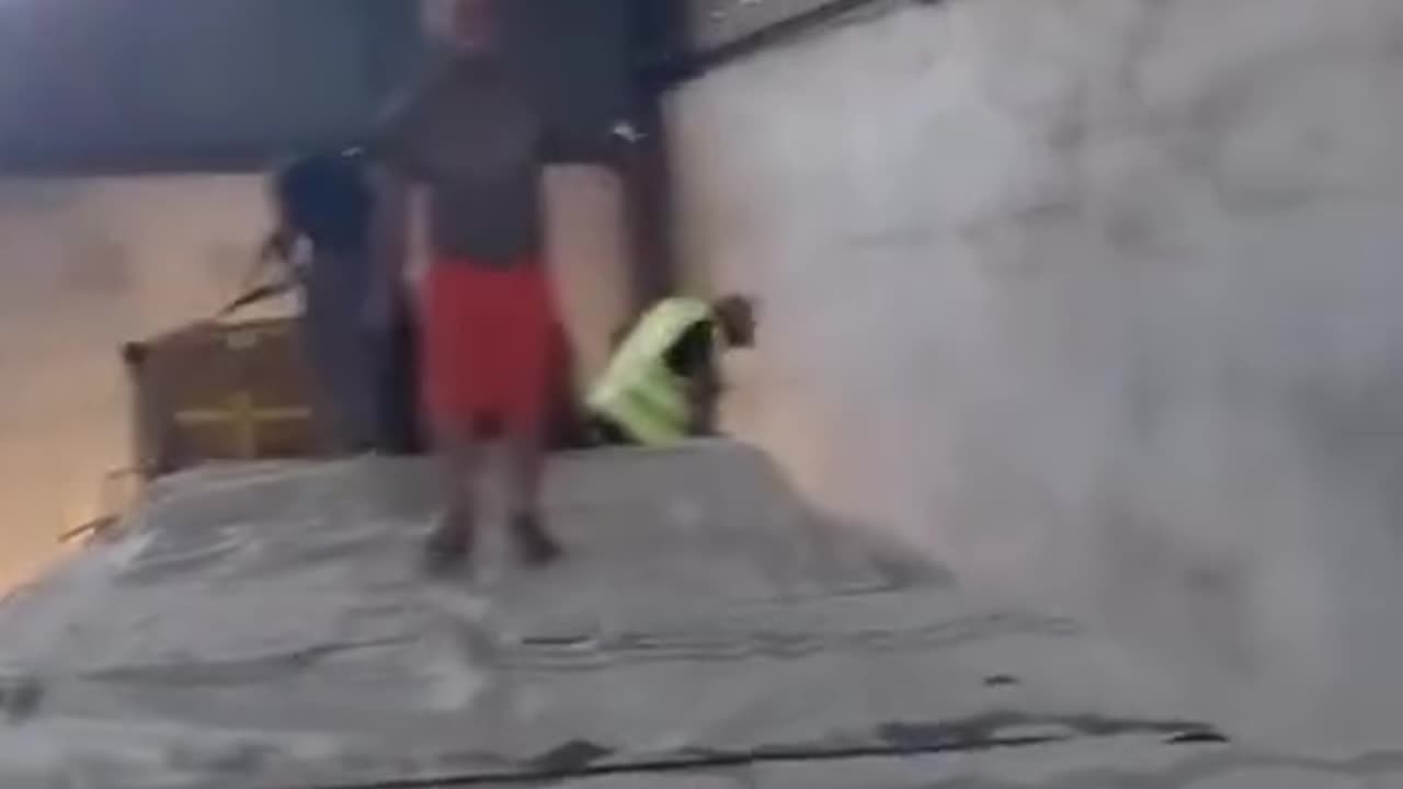 Hamas terrorists take the aid trucks directly into their warehouse. Watch!