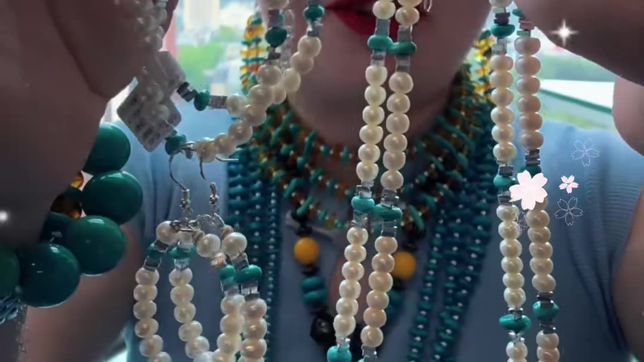 250604-13 Turquoise & Pearl Set: Exquisite Elegance